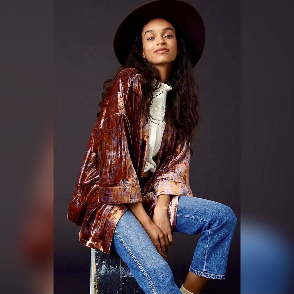 Anthropologie Esme Velvet Kimono, M, NWOT